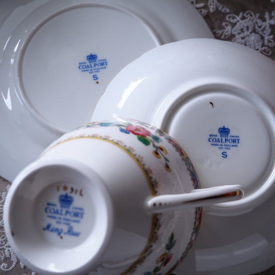 美ヴィンテージ 英国コールポート製ミングローズ トリオ カップソーサー F 2