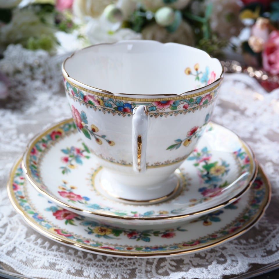 美ヴィンテージ 英国コールポート製ミングローズ トリオ カップソーサー F 2