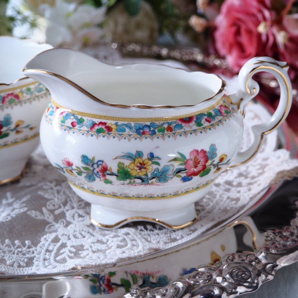 極美ヴィンテージ】英国コールポート製ミングローズ クリーマー