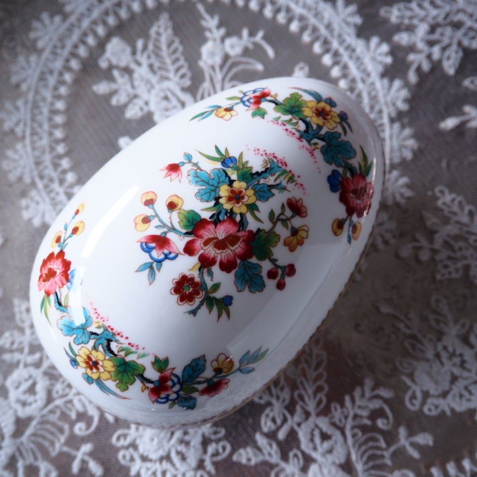 極美ヴィンテージ】英国コールポート製ミングローズ エッグボックス F2