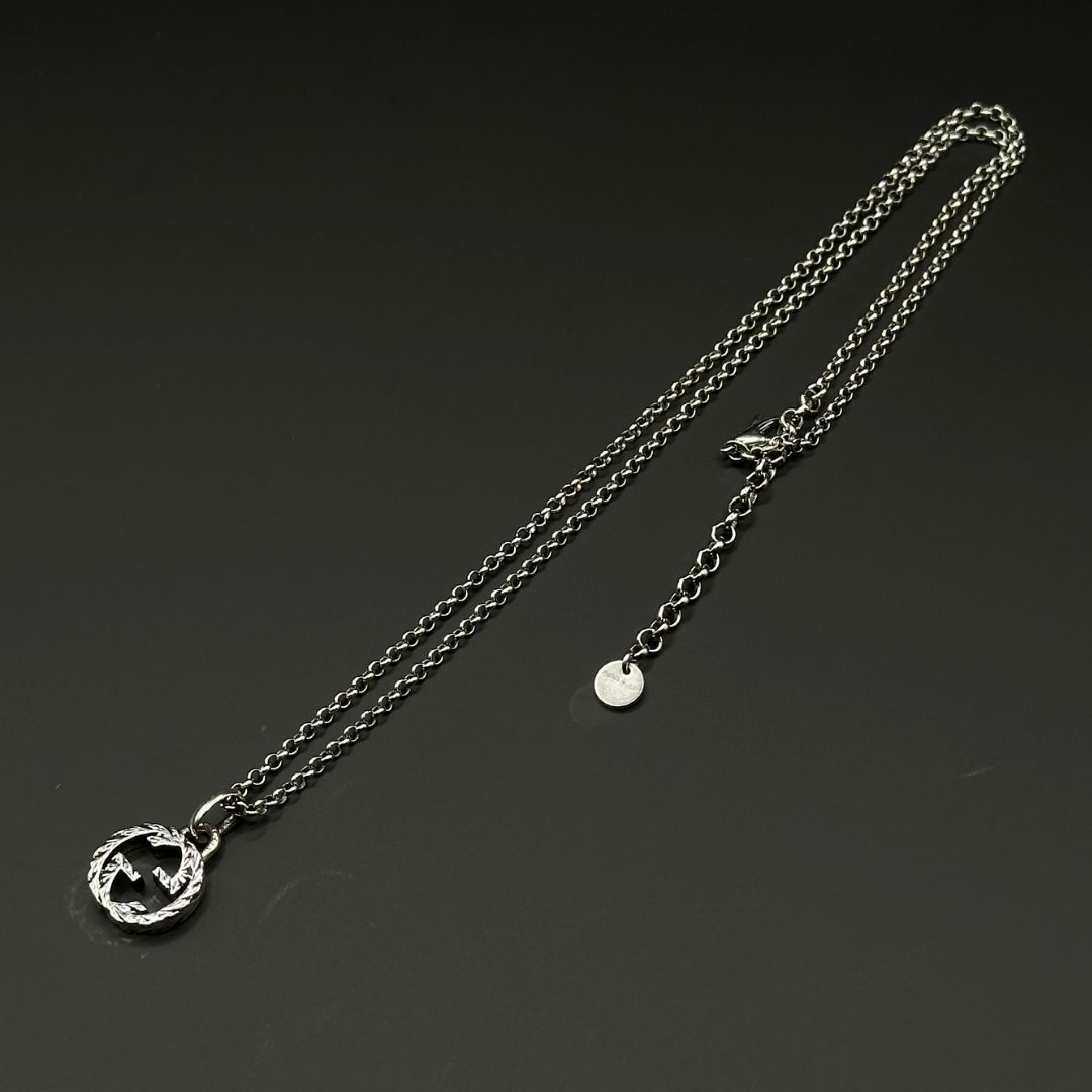美品】Gucci アラベスク インターロッキングG ネックレス シルバー925