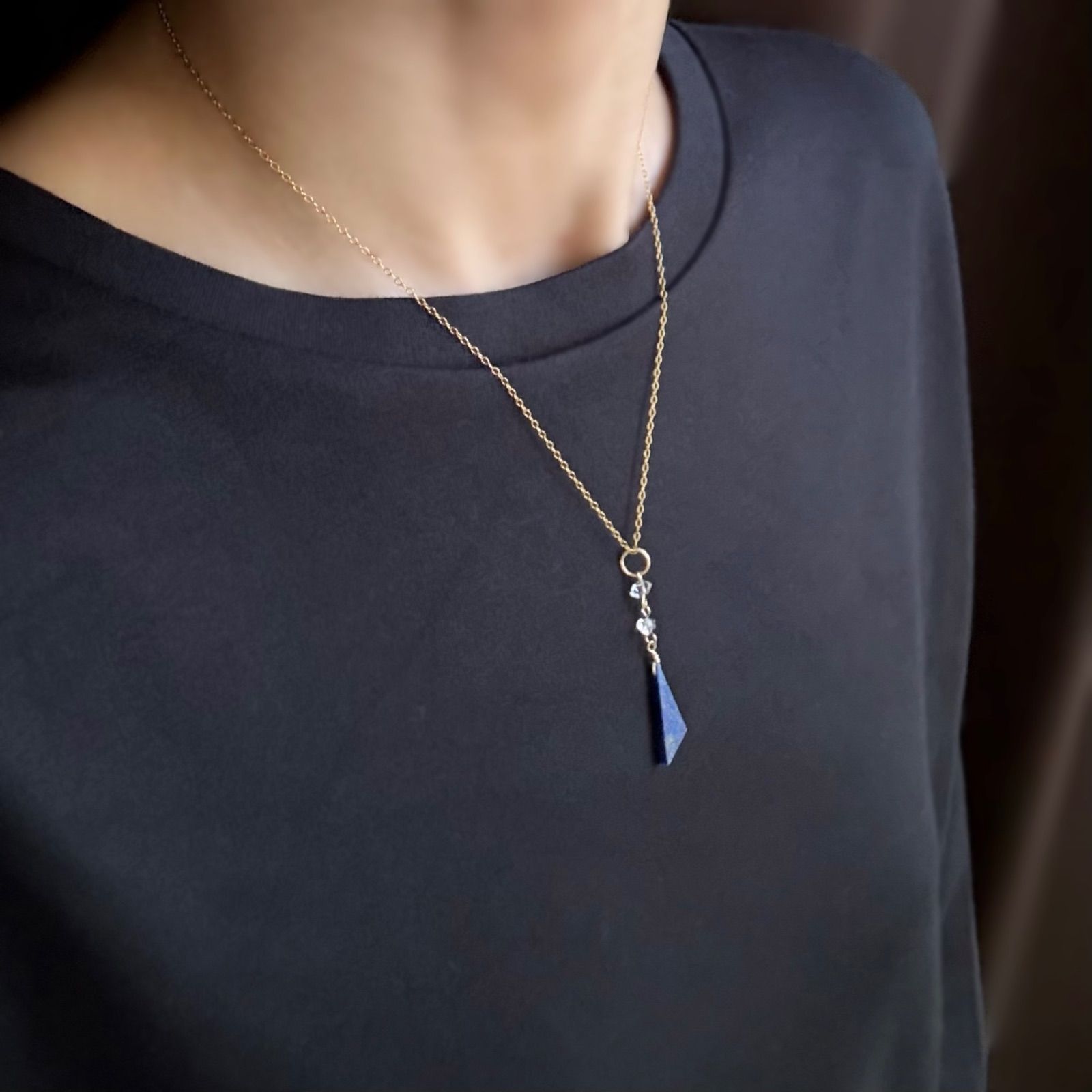 14kgf ラリマーxビアクォーツのしゃらチャーム.⋆⟡おぼんSALE中〜✧*。 セール】 チャーム付き三つ折りミニ財布 （財布・コインケース