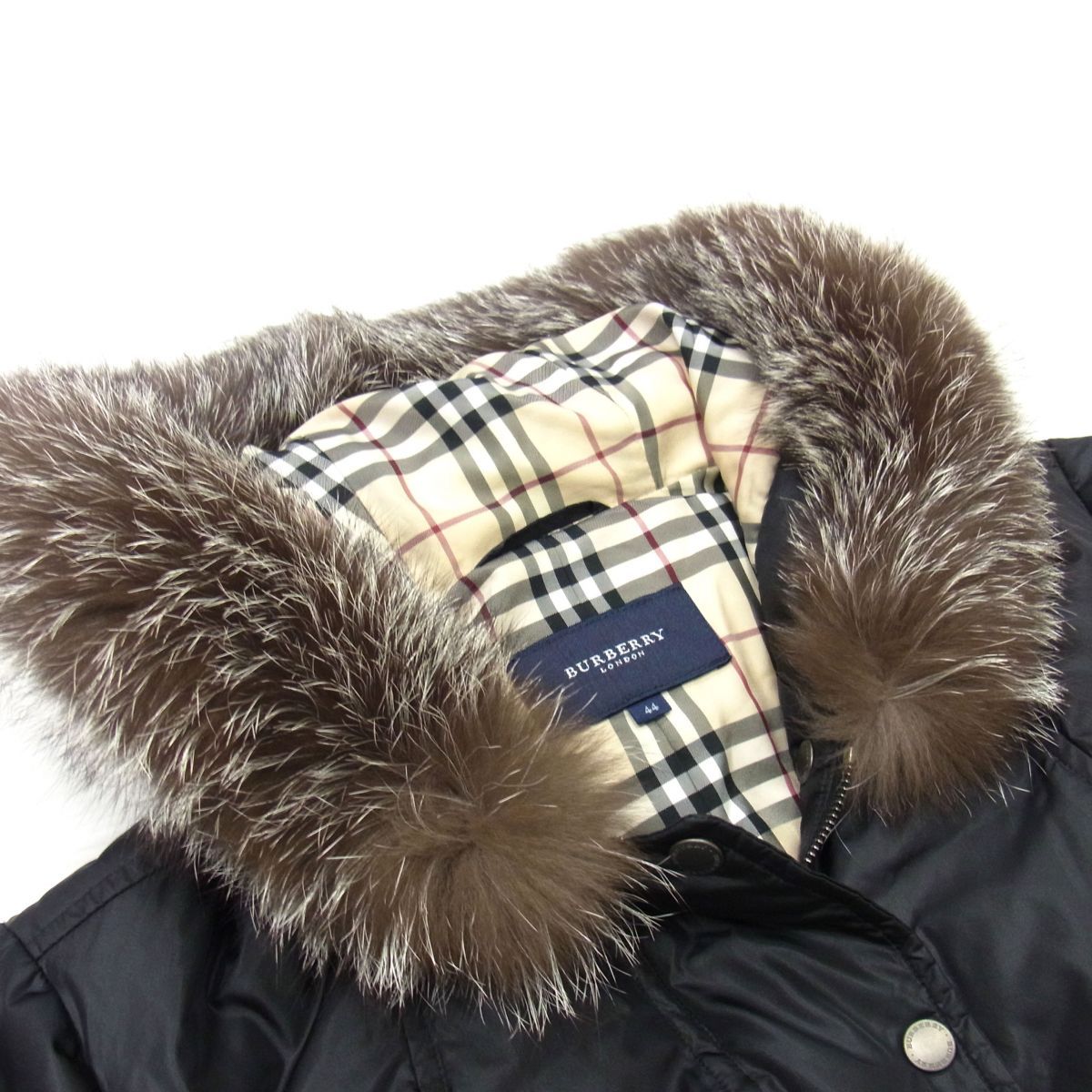 美品☆BURBERRY LONDON フード付き ダウンジャケット レディース