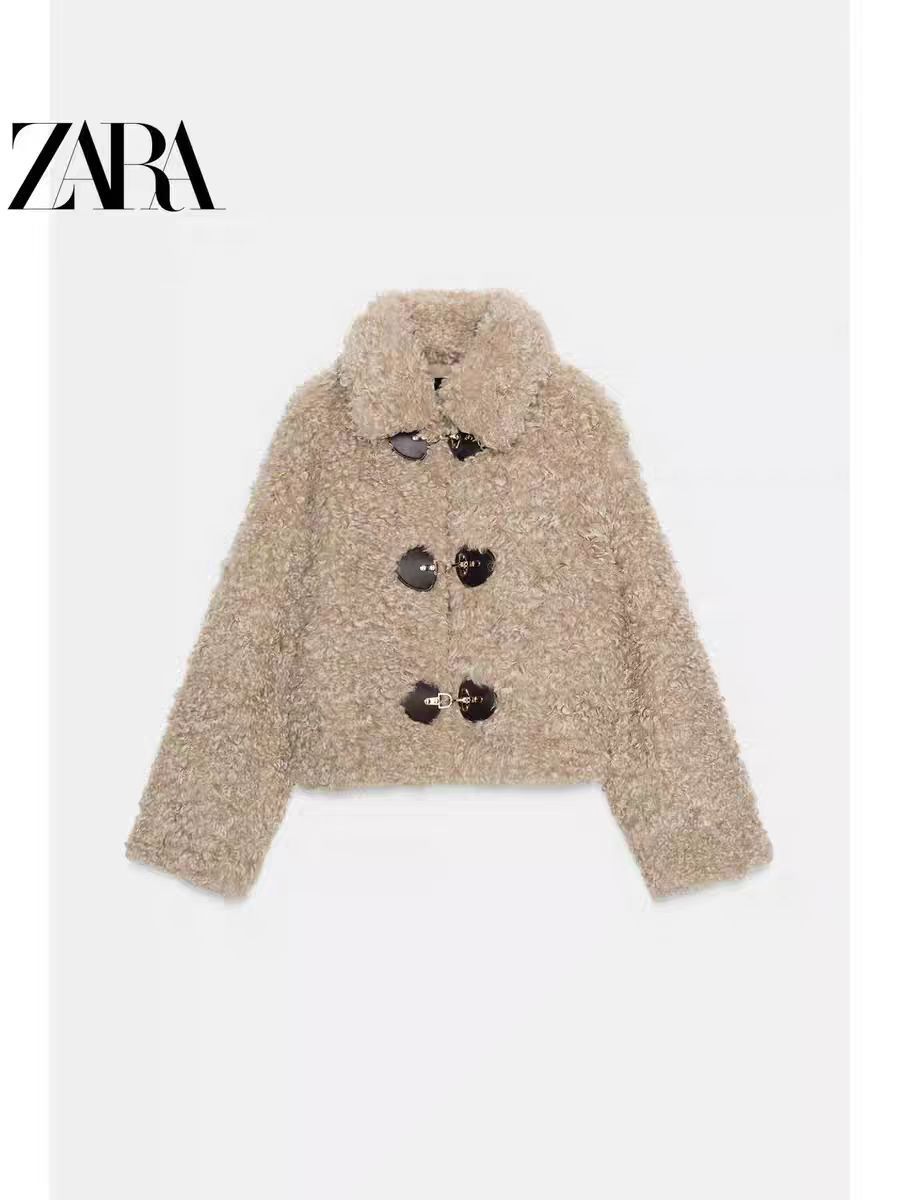 ZARA トグルボタン フェイクファージャケット