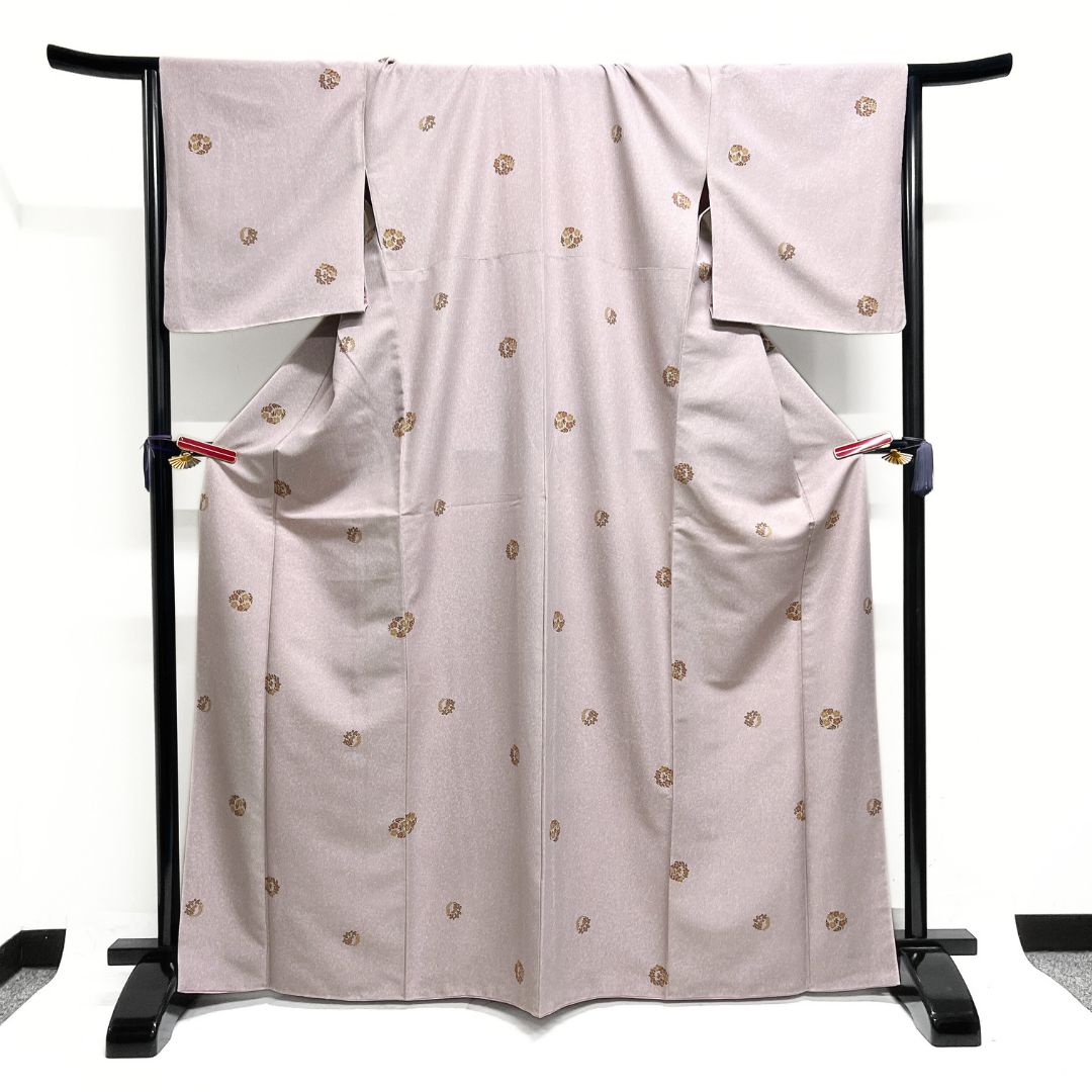 小紋　洗える着物　花紋　桔梗　撫子　藤　たたき染　着物　122b d ms 小紋 洗える着物 花紋 桔梗 トップ 撫子 藤 たたき染 着物 122b d ms