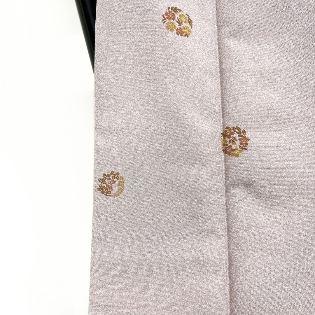 小紋 洗える着物 花紋 桔梗 トップ 撫子 藤 たたき染 着物 122b d ms