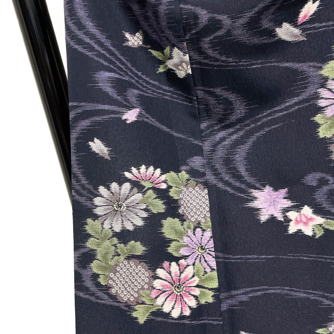 小紋　洗える着物　花紋　桔梗　撫子　藤　たたき染　着物　122b d ms 小紋 洗える着物 花紋 桔梗 撫子 藤 たたき染 着物 最も安い 122b d ms