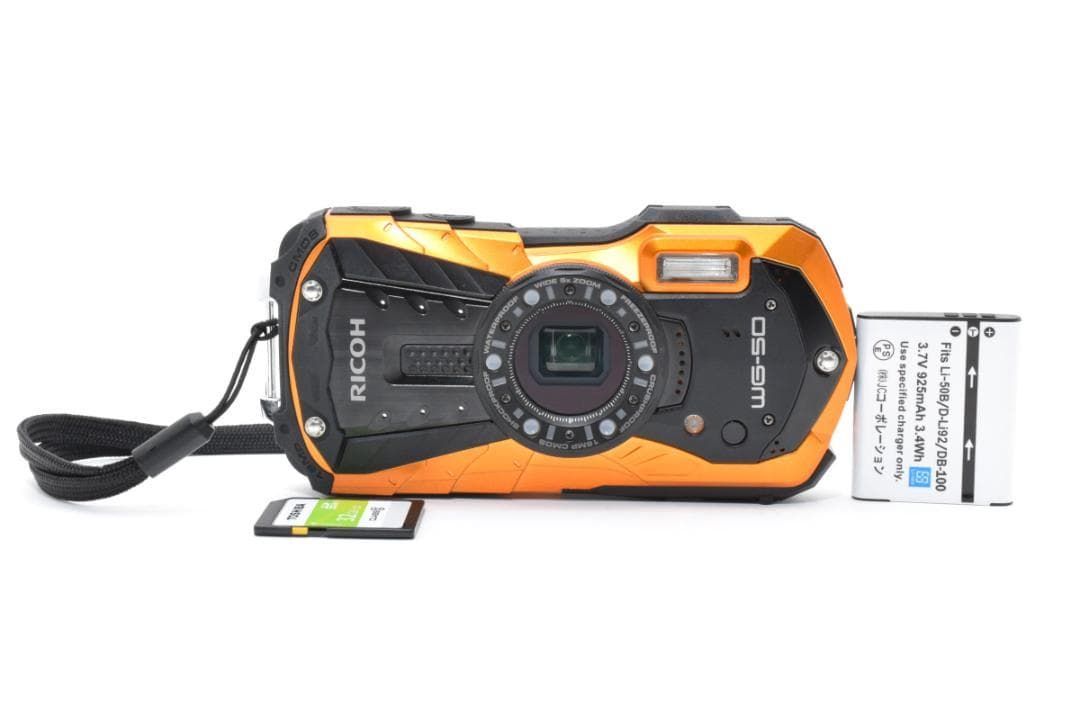 新品未使用！RICOH デジタルカメラWG-50 オレンジ Amazon | RICOH 防水デジタルカメラ RICOH WG-50 オレンジ 防水14m耐