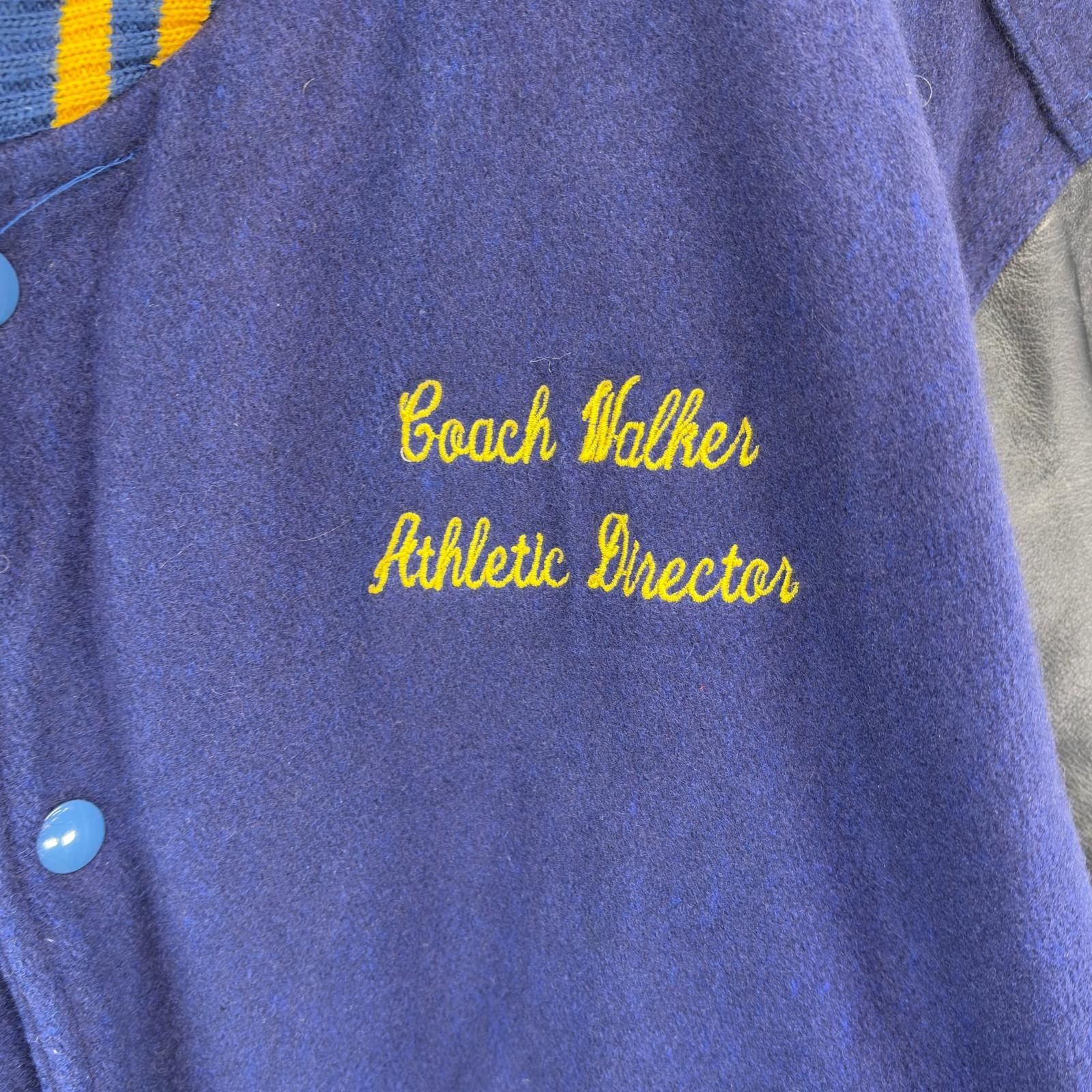 古着 レノック Rennoc USA製 スタジャン ウール ワッペン レザー