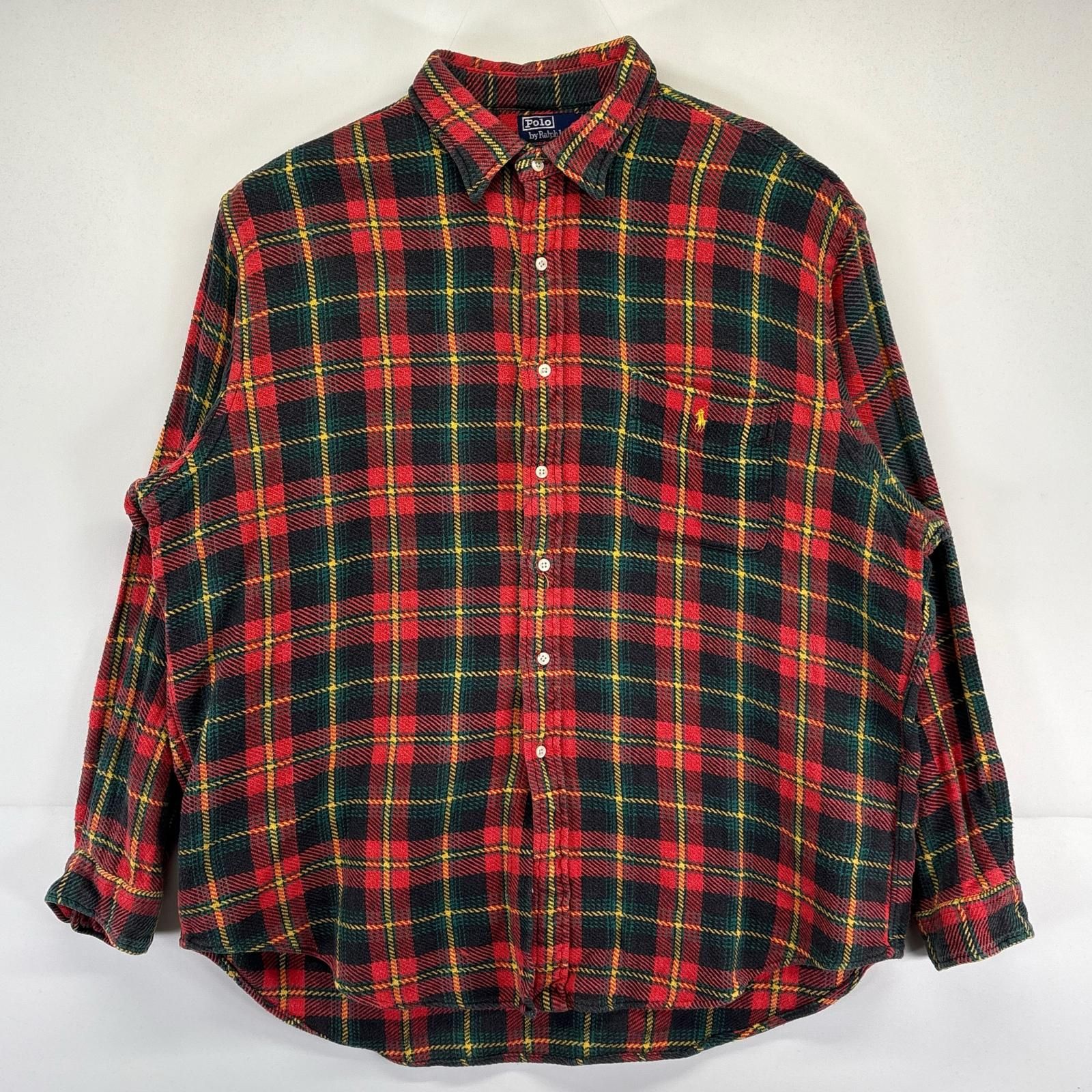 古着 ポロバイラルフローレン Polo by Ralph Lauren 長袖シャツ 大きいサイズ 胸ポケット ワンポイントロゴ チェック 2XL マルチカラー 古着 ポロバイラルフローレン Polo by Ralph Lauren 長袖シャツ 大きい