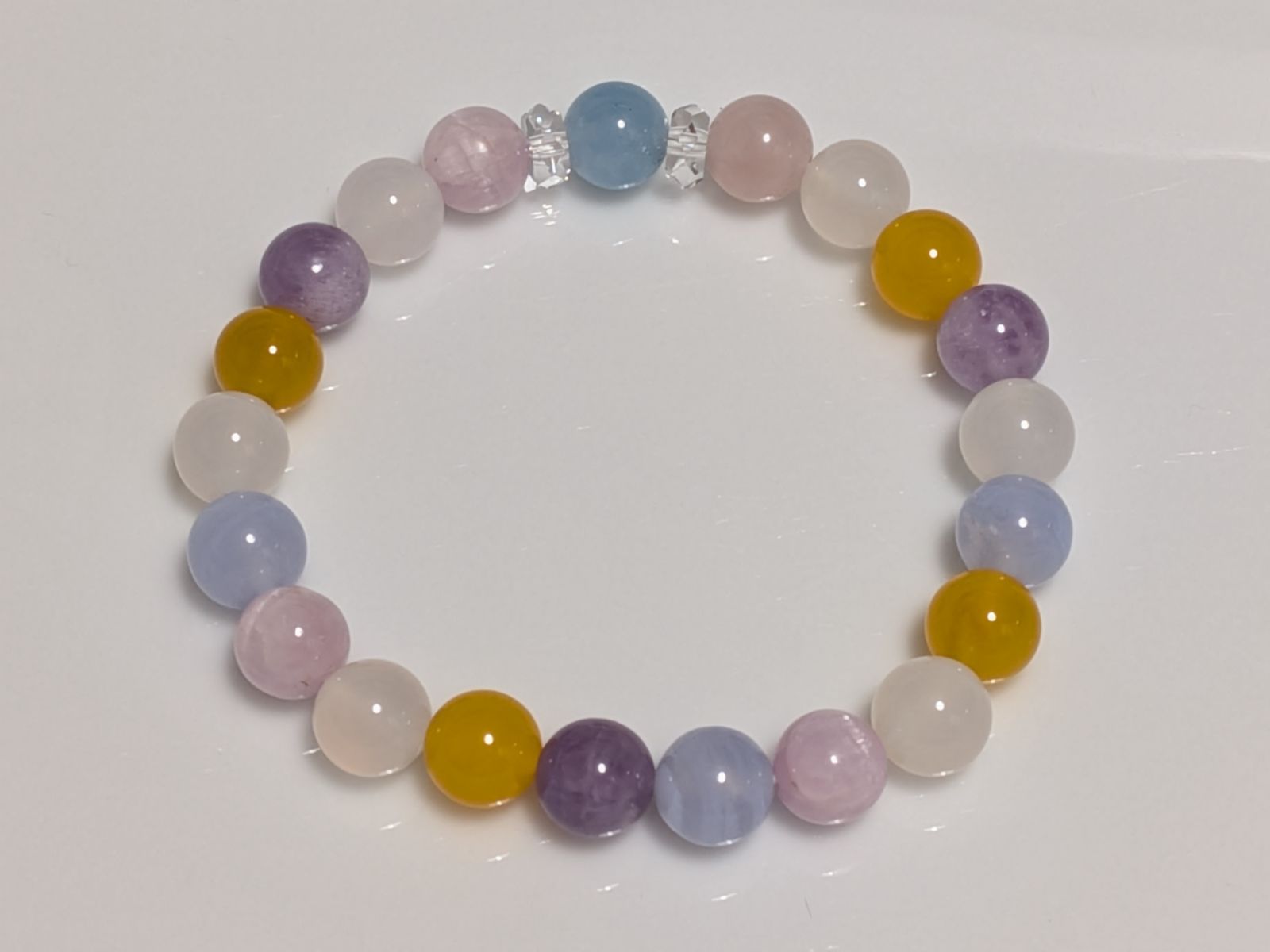 パワーストーン ブレスレット 天然石 アクアマリン他 14~15 cm No.7