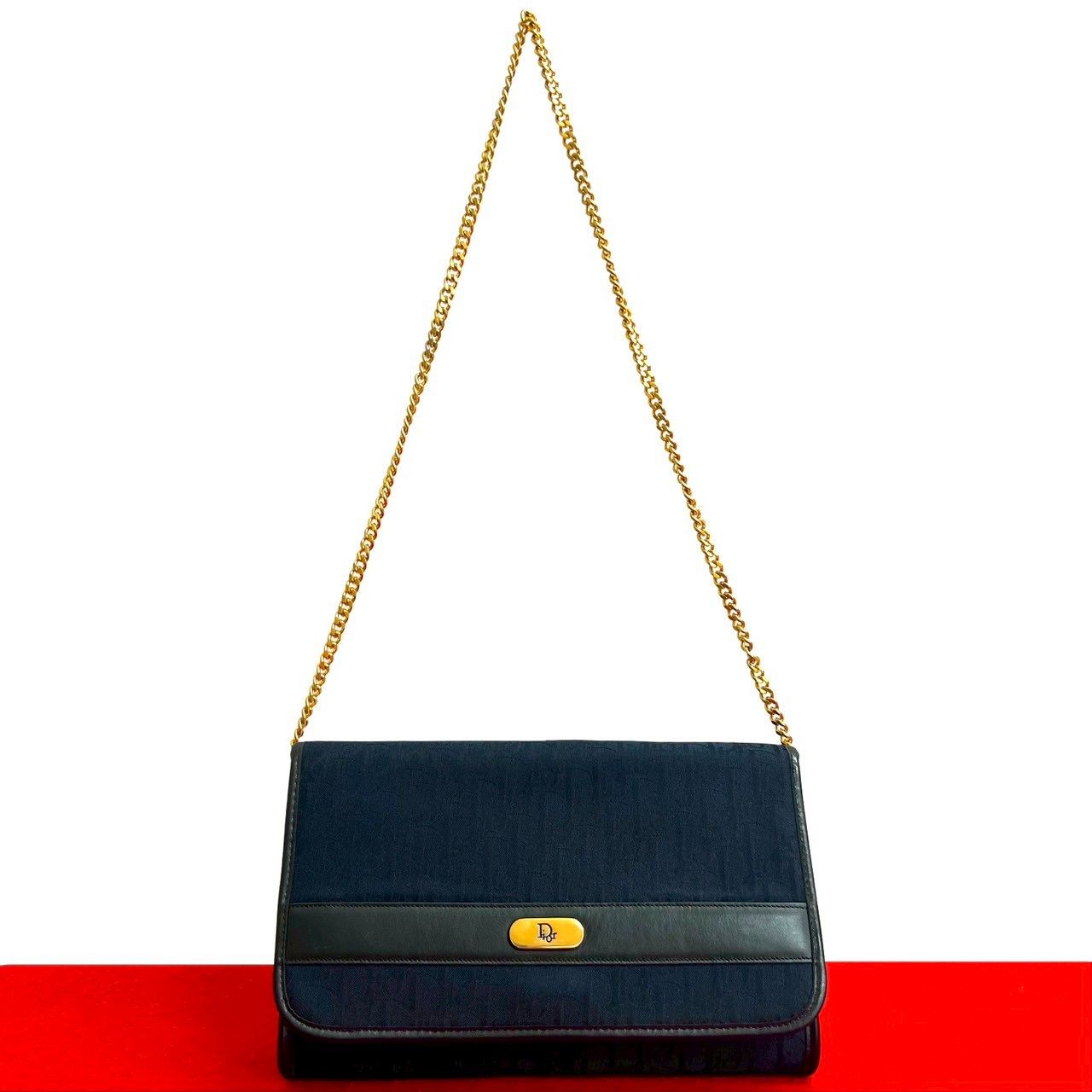 極 美品 Christian Dior クリスチャンディオール ロゴ 金具 トロッター 