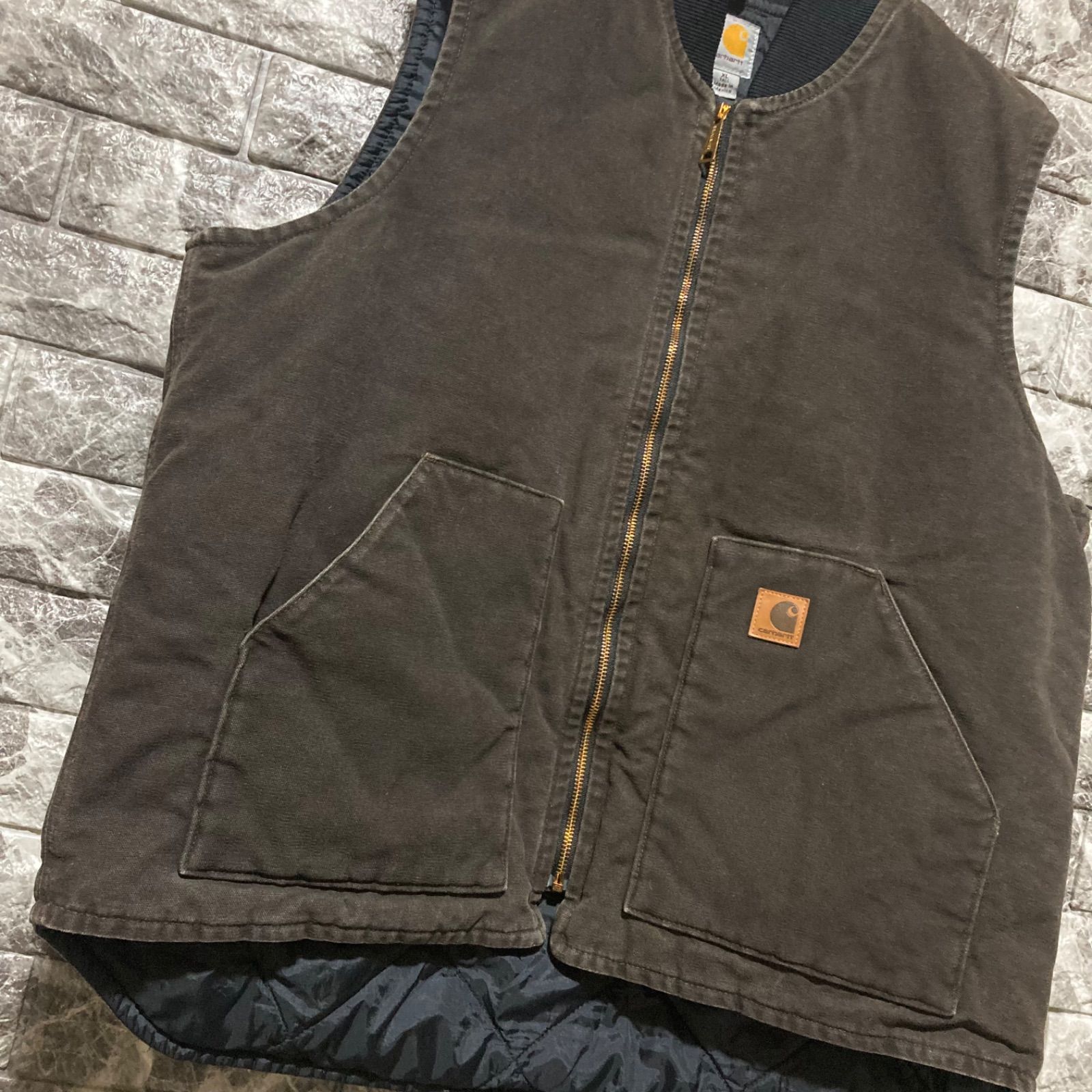 CARHARTT ダックベスト XL Tall ダークブラウン カーハート DUCK VEST