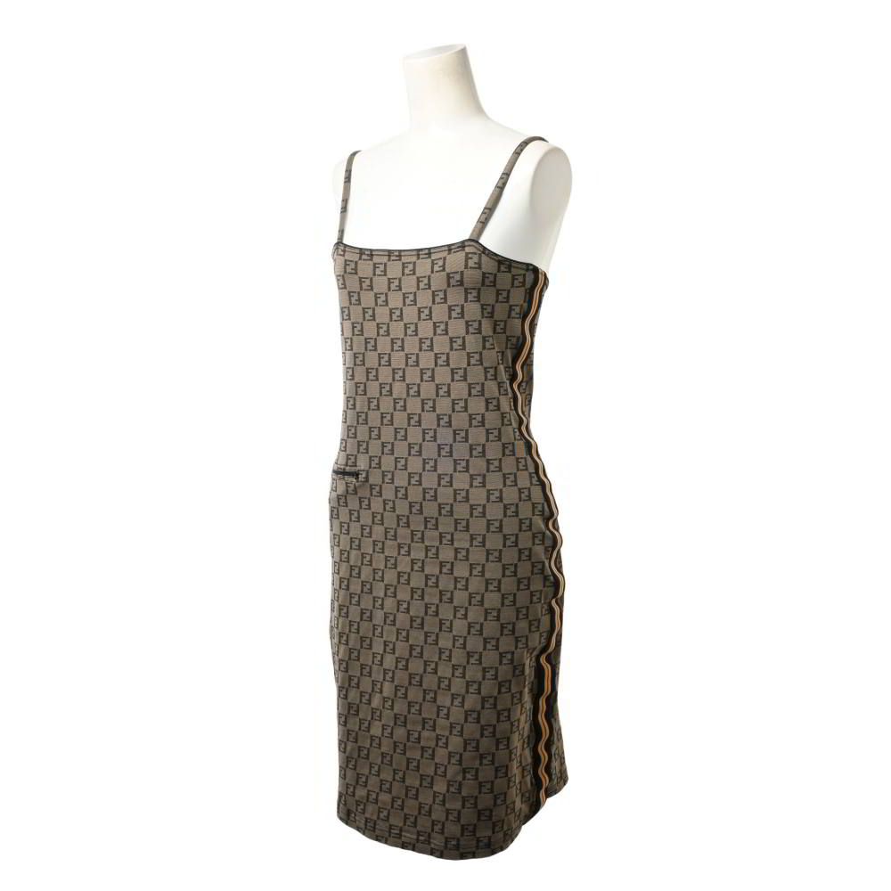 FENDI ヴィンテージ ズッカ柄 サイドライン ストレッチ キャミ