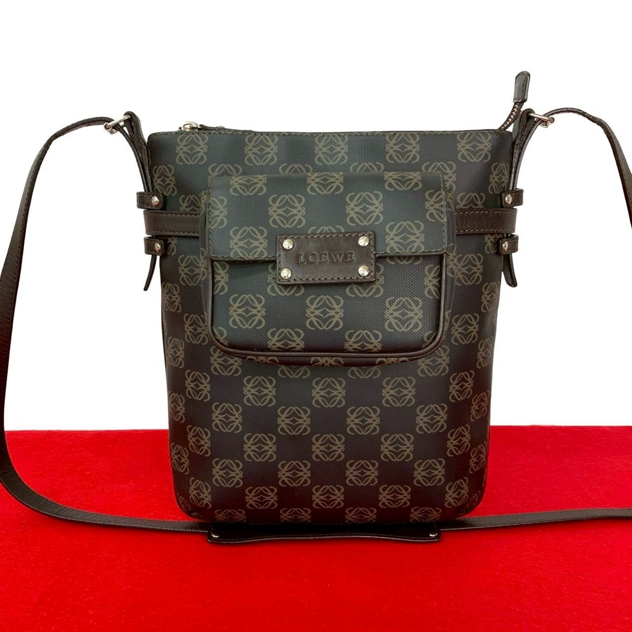 LOEWE(ロエベ) ショルダーバッグ美品 - ダークグレー ミニバッグ/マチ 