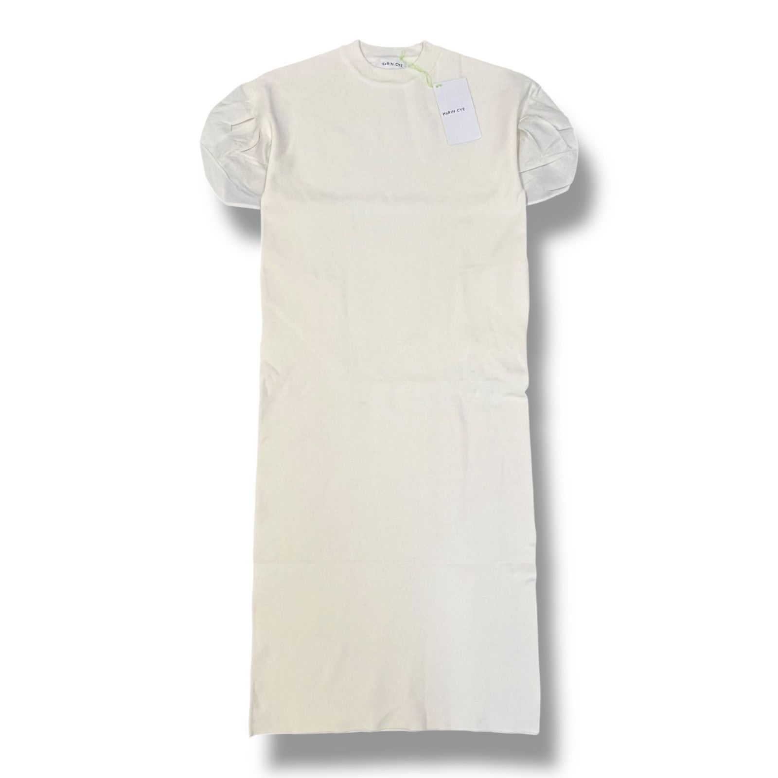 参考上代17600円 HeRIN.CYE Docking tight dress ドッキングタイトドレス ニットワンピース ヘリンドットサイ ホワイト F 942 A 1