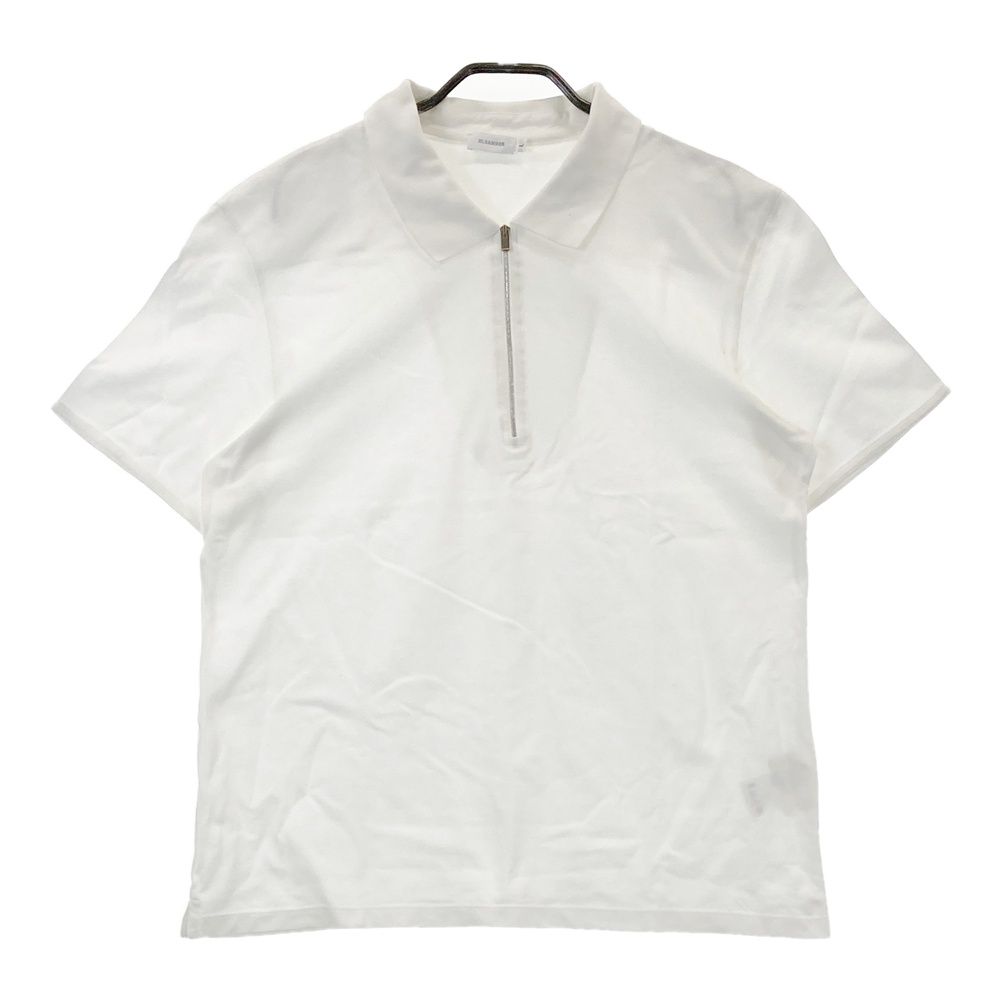 JIL SANDER ジル サンダー ハーフジップ 半袖ポロシャツ ホワイト系 L メンズ