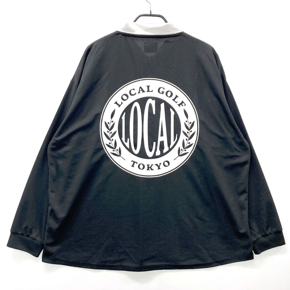 サイズ：M/L LOCAL GOLF ローカルゴルフ 長袖ポロシャツ ブラック系