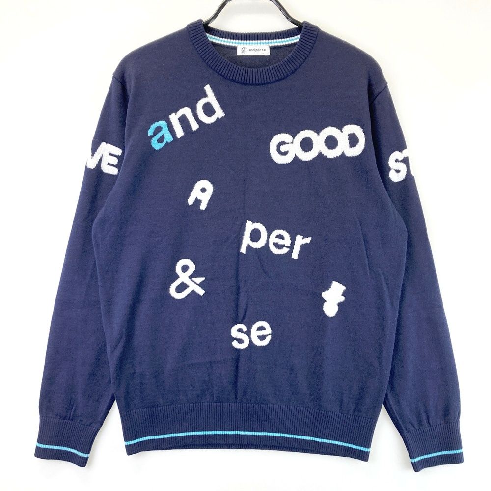 サイズ：L AND PER SE アンパスィ 2023年モデル ニットセーター ロゴ総