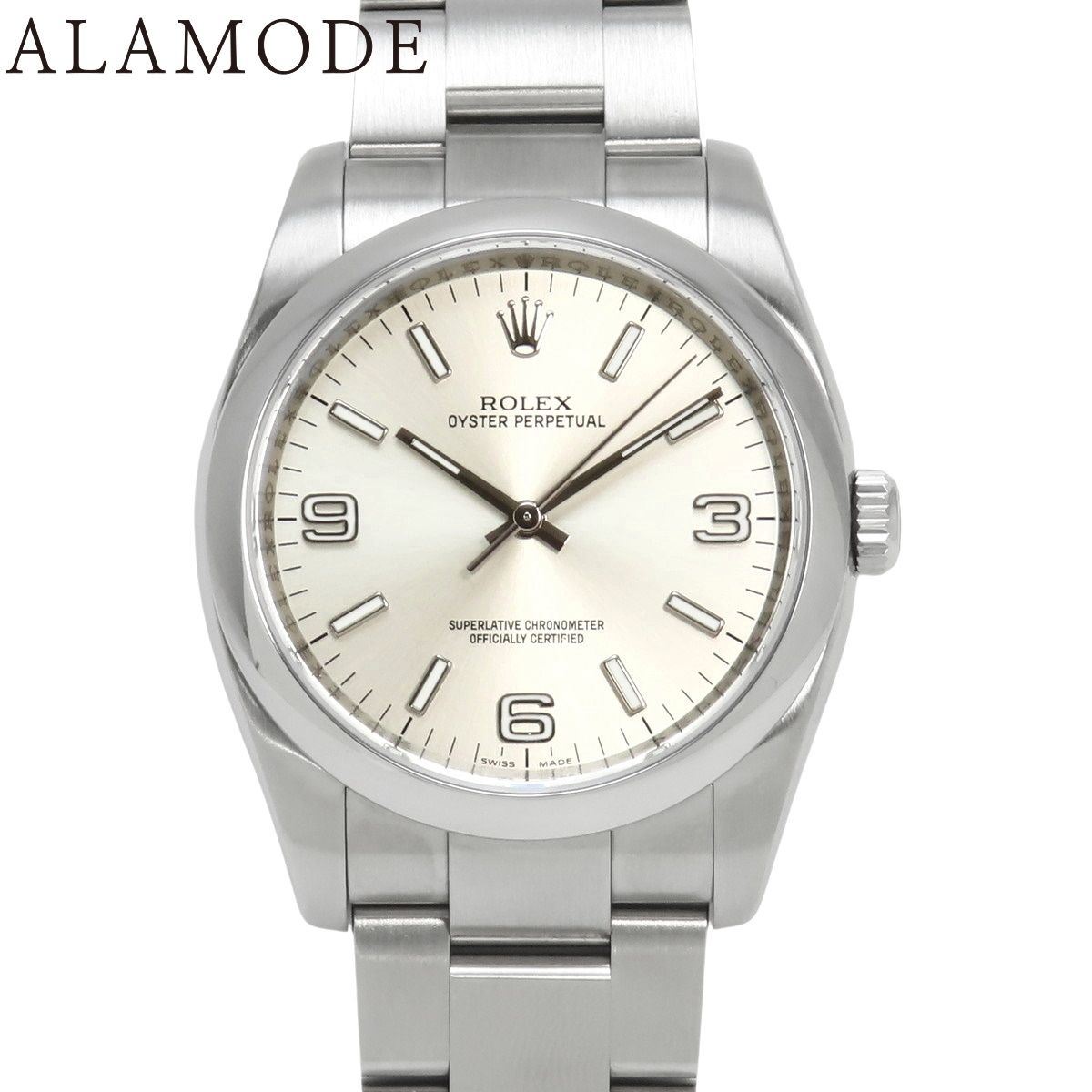 【保証書付】ロレックス 116000 オイスターパーペチュアル36 ステンレススチール SS 自動巻き 腕時計 2010年2月購入 シルバー シルバー メンズ 40802136744【中古】【アラモード】