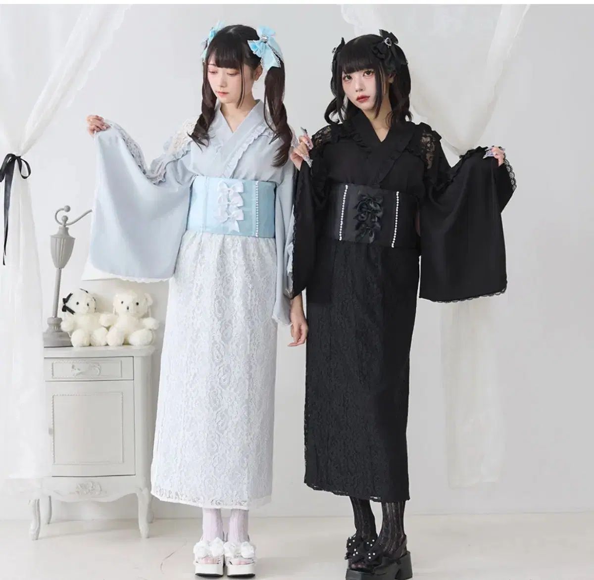 ディアマイラブ 浴衣 ブラック 量産型 地雷系 日本ブランド ゴシック