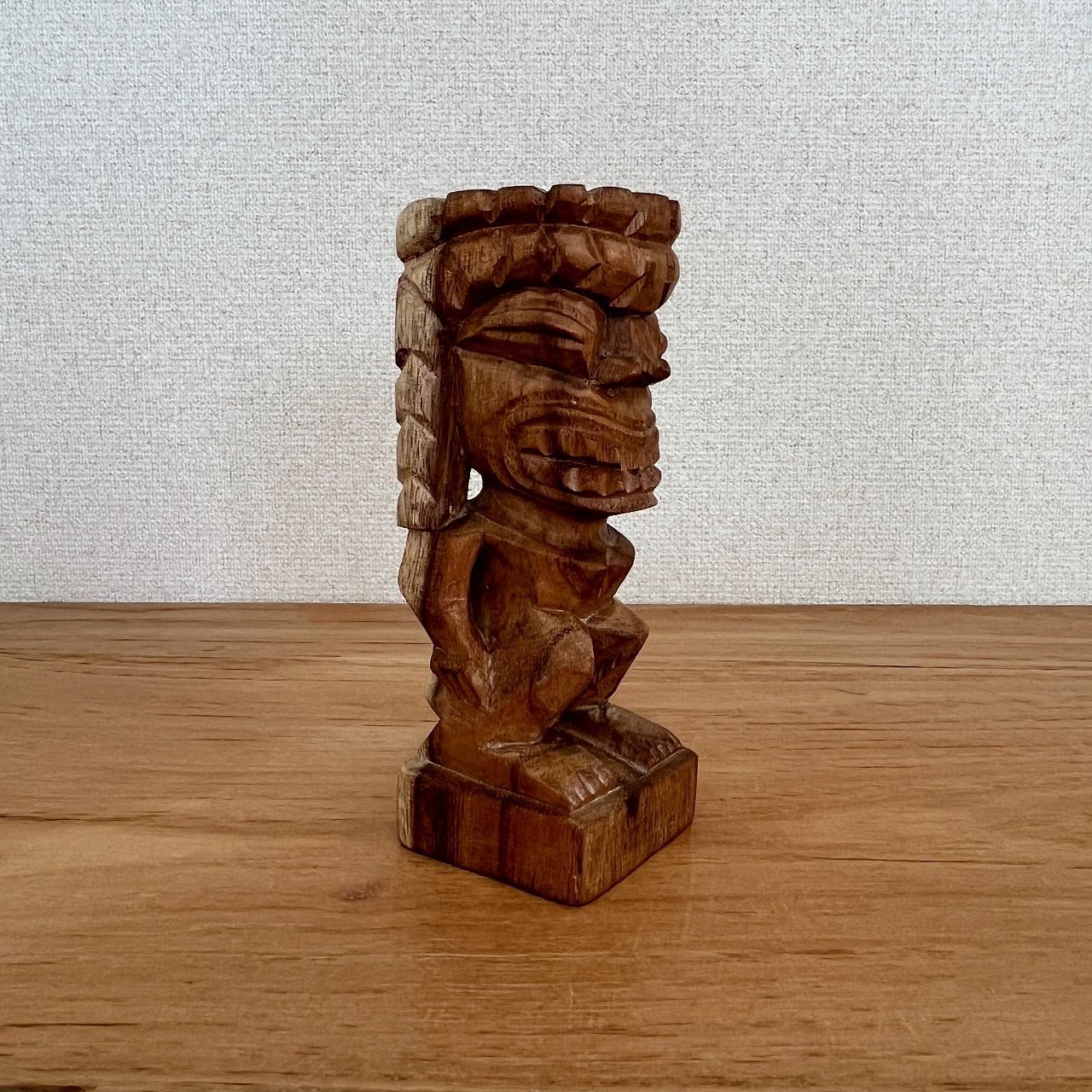 ティキ木彫りカナロア TIKI 木製スワール無垢材 ハワイアン雑貨 70cm asiantique_350123