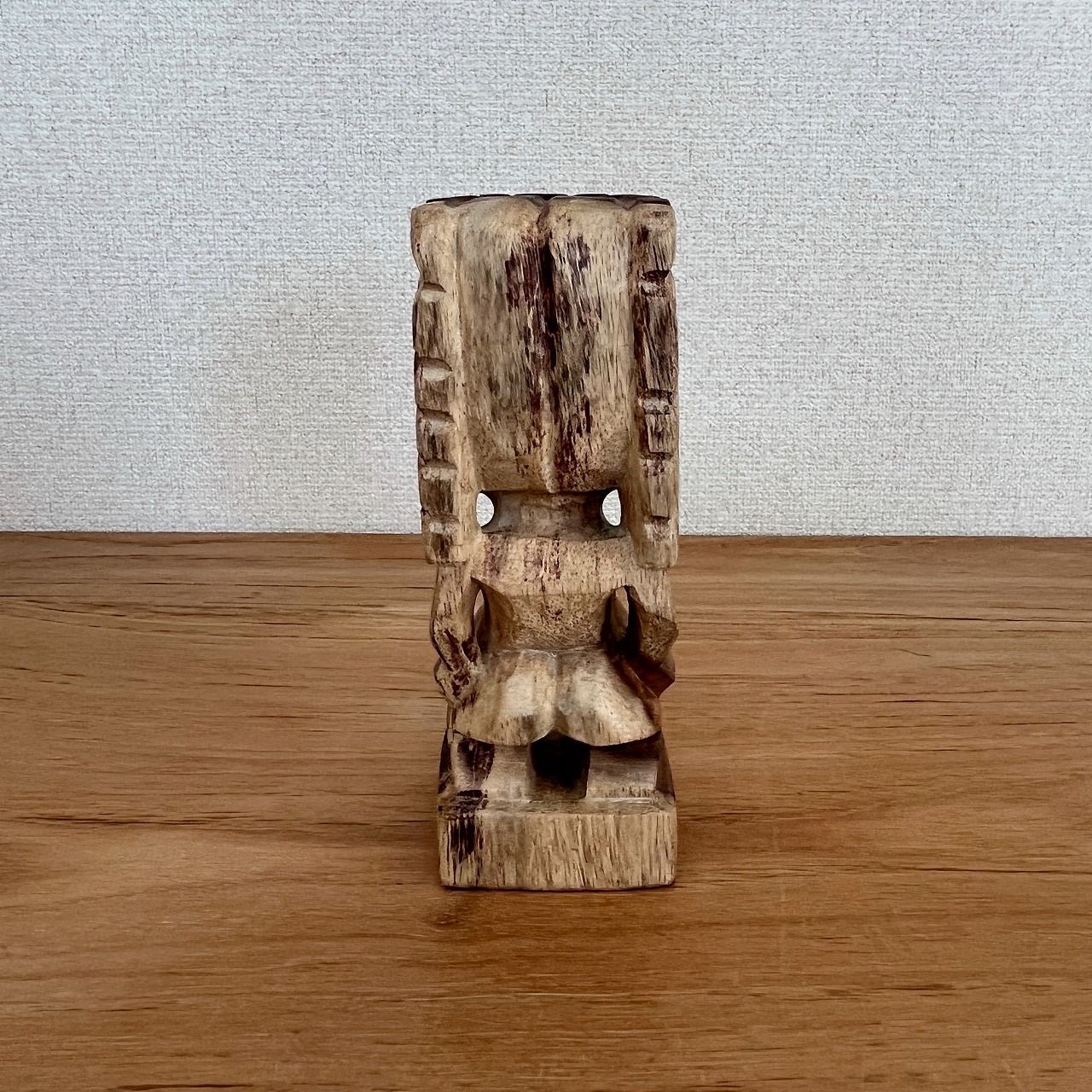 ティキの木彫りの置物 カナロア TIKI KANALOA 20cm ナチュラル 木製