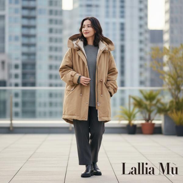 ボアフードミドルコート ラリアムー 38サイズ 2514137 lallia mu 