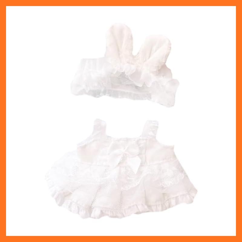 新品】 niannyyhouse 10cm-15cm 20cm ぬいぐるみ 服 白 ヘッドギア