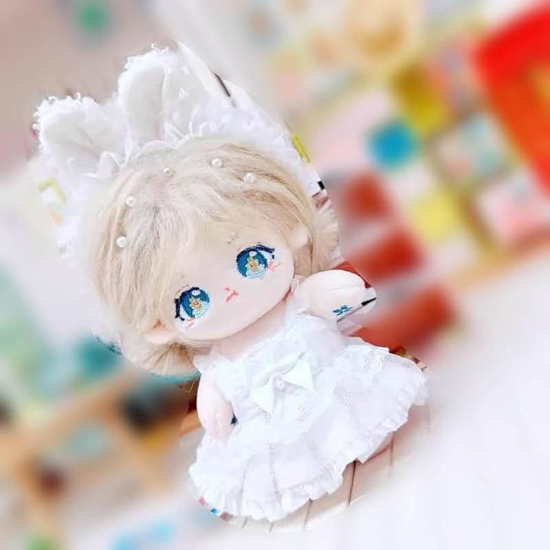 新品】 niannyyhouse 10cm-15cm 20cm ぬいぐるみ 服 白 ヘッドギア