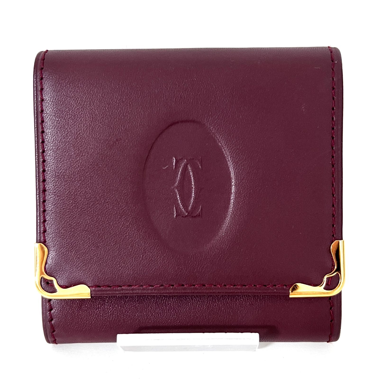 カルティエ CARTIER マストライン ケース 財布 レザー レディース ボルドー系 【中古】 SD4276 新品未使用！ Cartier カルティエ マストライン レザー