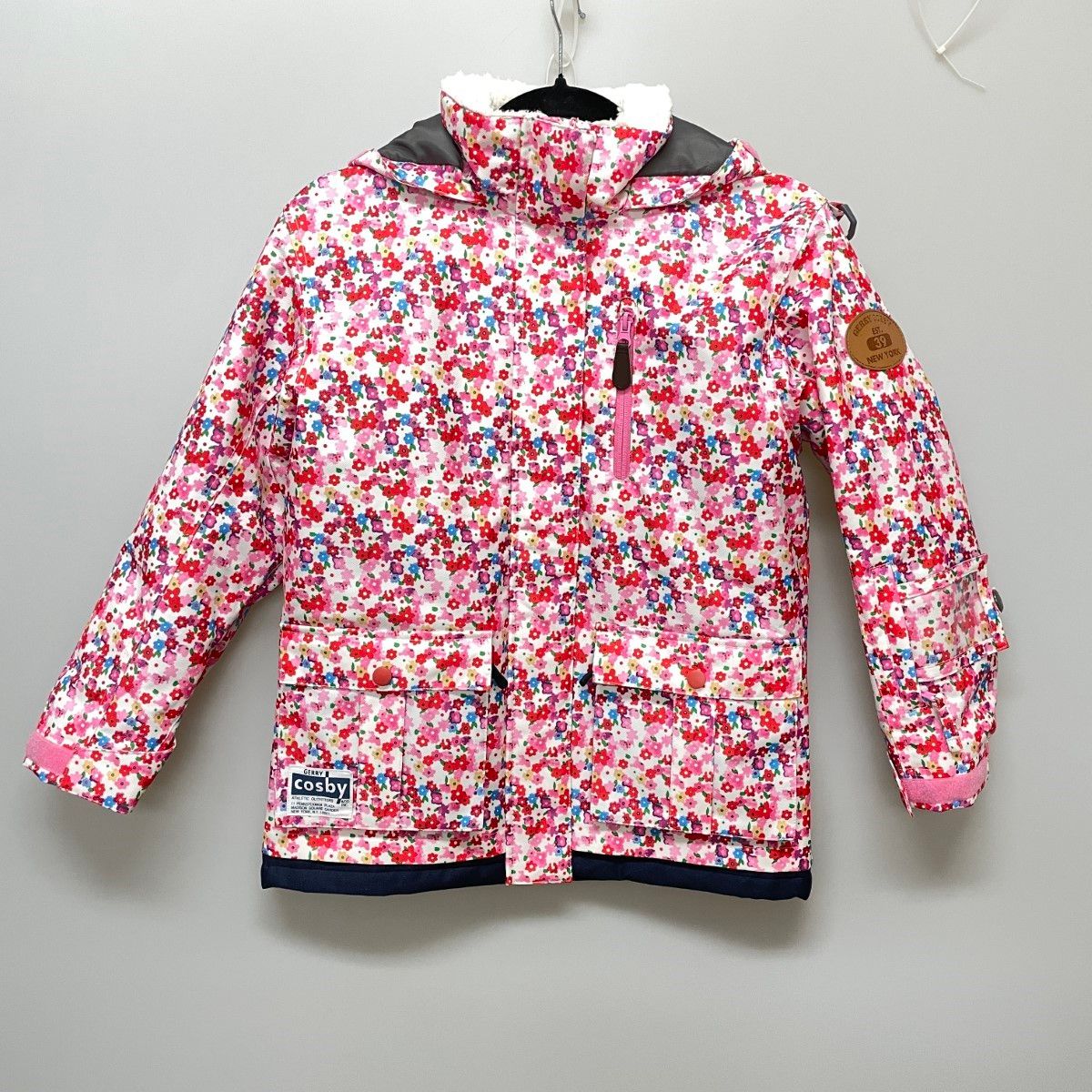 〇〇Cosby 花柄 スキーウェア上下セット 140cm ピンク×ネイビー - メルカリ
