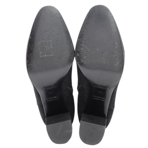 HERMES(エルメス) サンジェルマン ショートブーツ ブラック黒 スウェード/スエード レザー パラジウム金具 シルバー金具 ブーツ アパレル 靴 くつ ケリー レディース 40802164294【中古】【アラモード】 HERMES(エルメス) サンジェルマン ショートブーツ ブラック黒