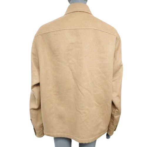 LOUIS VUITTON ルイ ヴィトン ダブルフェイスウールブレンドオーバーシャツ RM 241 Q ジャケット アパレル モノグラム L ウール カシミヤ ベージュ ブラウン茶 1 AFA 43 メンズ アラモード