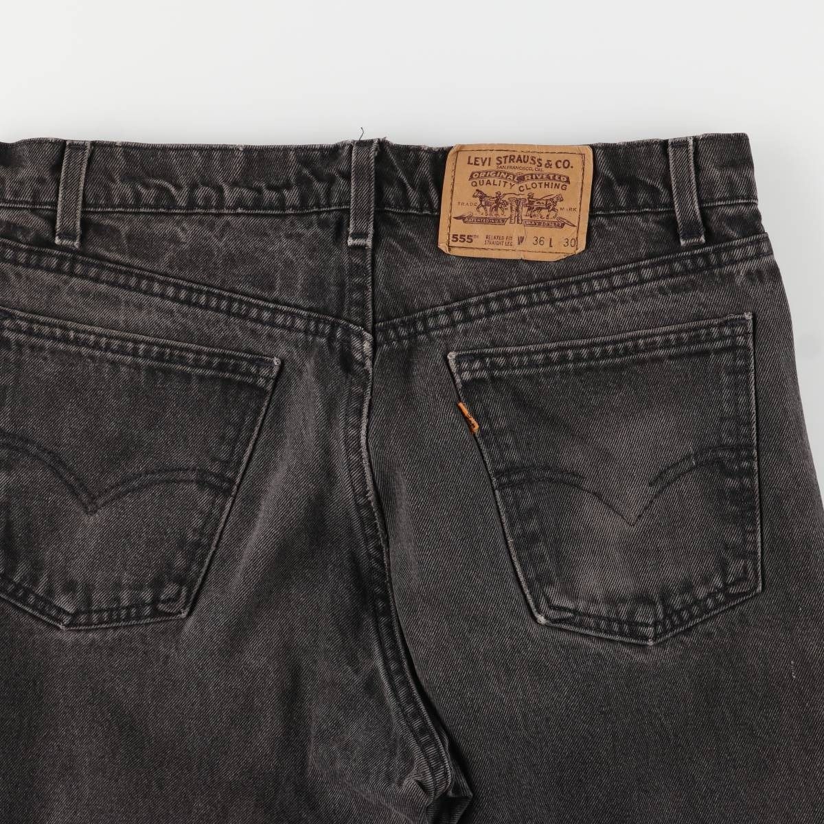  古着 90年代 リーバイス Levi s 40555 4159 RELAXED FIT LEG オレンジタブ ブラックデニム テーパードデニムパンツ eaa 596174 その他 メンズ