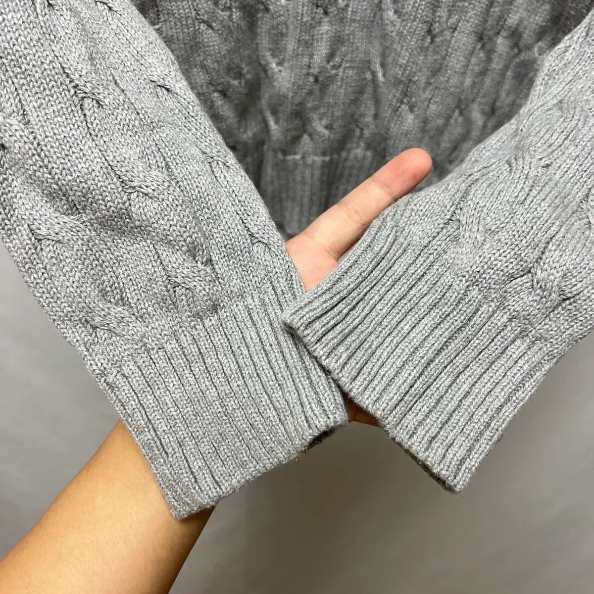 正規品/S ポロ ラルフローレン グレー ケーブル編み ケーブル編み