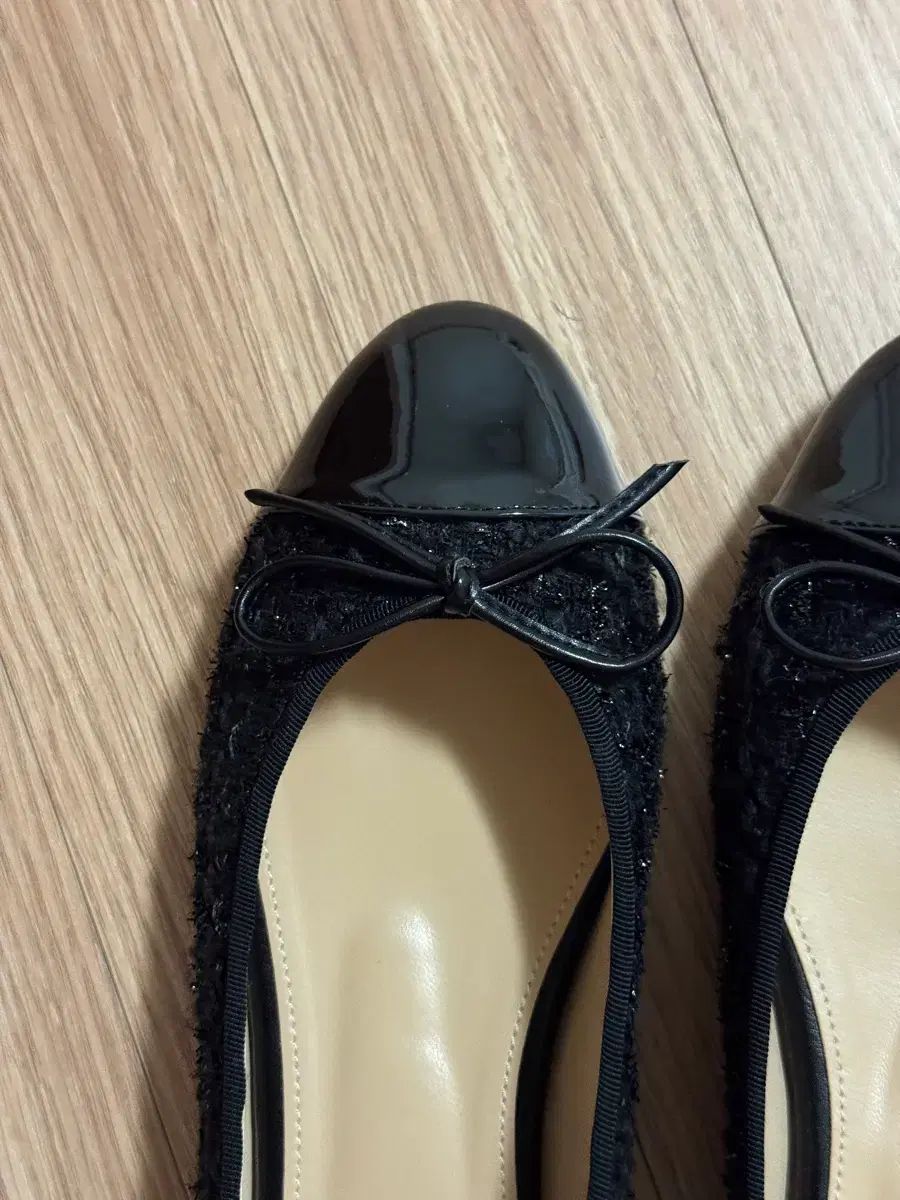  シエ SIE ツイード フラット Tweed Bella 230 黒 フラットシューズ バレエシューズ パンプス