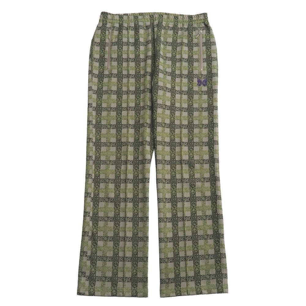 2025SS Needles ニードルズ トラックパンツ サイズL ジャガード チェック柄 バタフライ刺繍 ブランド古着 RA6867