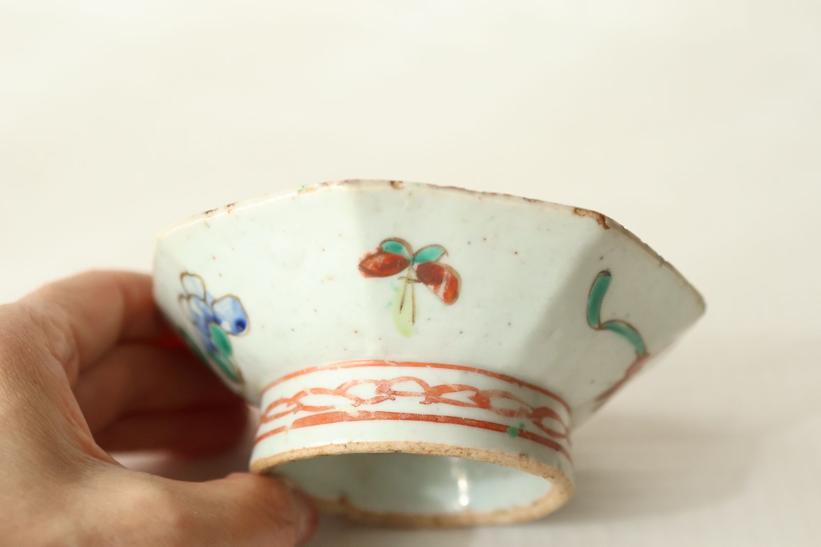 中国美術 松石緑釉粉八角高台皿 中国19-20世紀 骨董（茶壷はイメージ