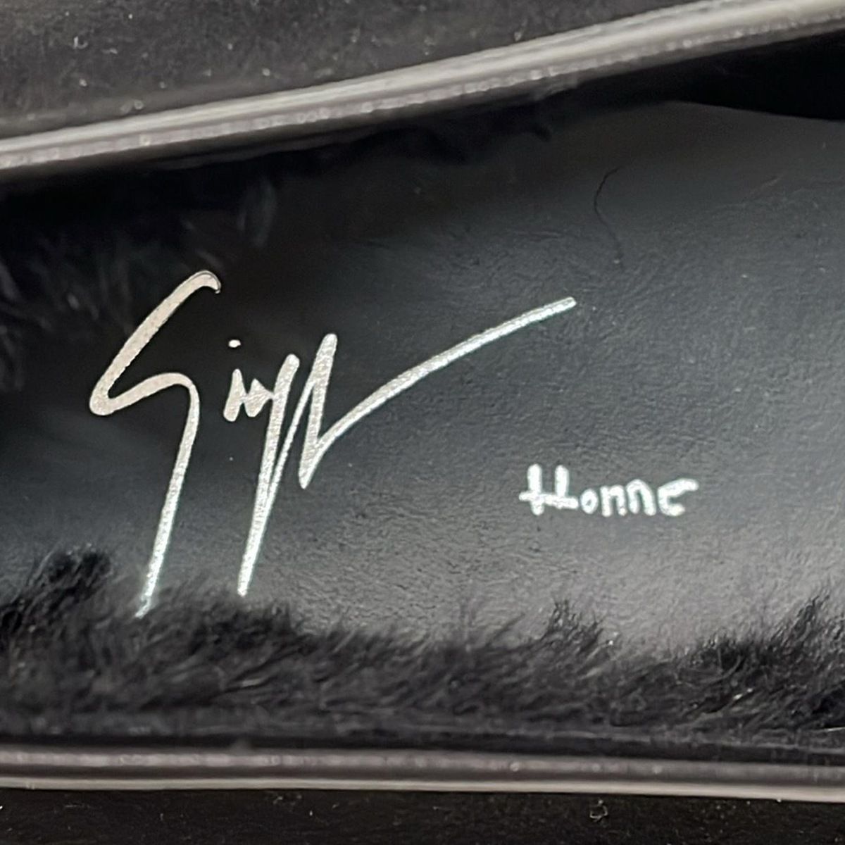  giuseppe zanotti ジュゼッペザノッティ スリッポン 44 メンズ 黒 エスパドリーユ ファー レザー スリッポン 靴