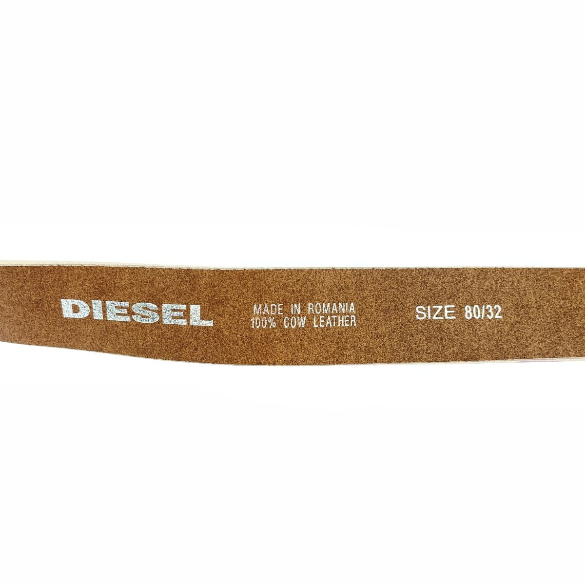 DIESEL ディーゼル ベルト 表記サイズ:80/32 ロゴ型押し/レザー