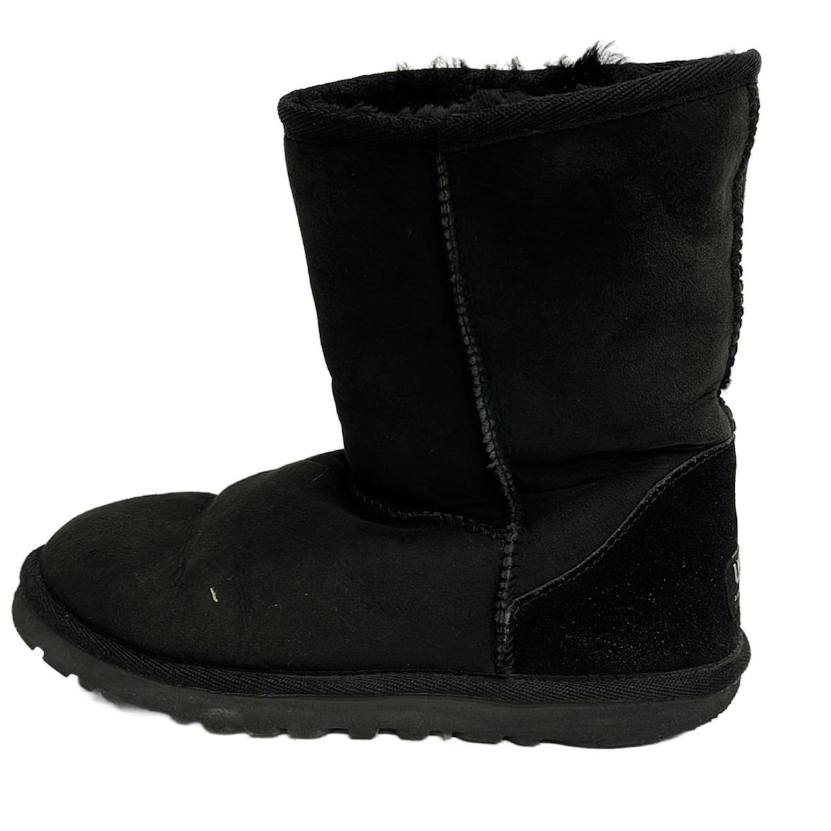 UGG アグ ショートブーツ 24 レディース F 19010 D 黒 冬物 ムートン