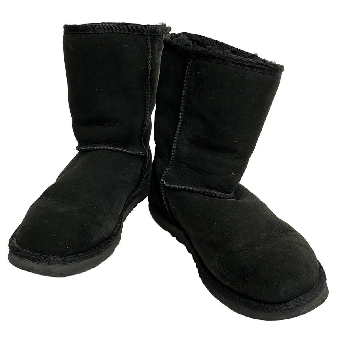 UGG アグ ショートブーツ 24 レディース F 19010 D 黒 冬物 ムートン