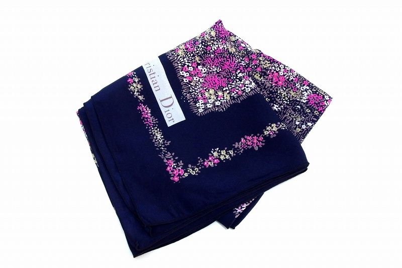 227694】Christian Dior クリスチャンディオール 小花柄 スカーフ