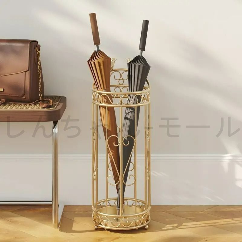 新品　最終お値下げクラシック 傘立て　ゴールド　送料無料 お洒落 傘立て シンプル メタル エレガント クラシック ゴールド
