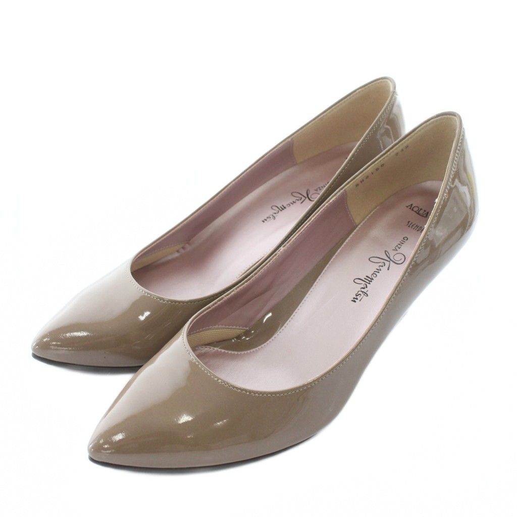 銀座かねまつ GINZA Kanematsu AQUA BELL SLENDER パテントパンプス