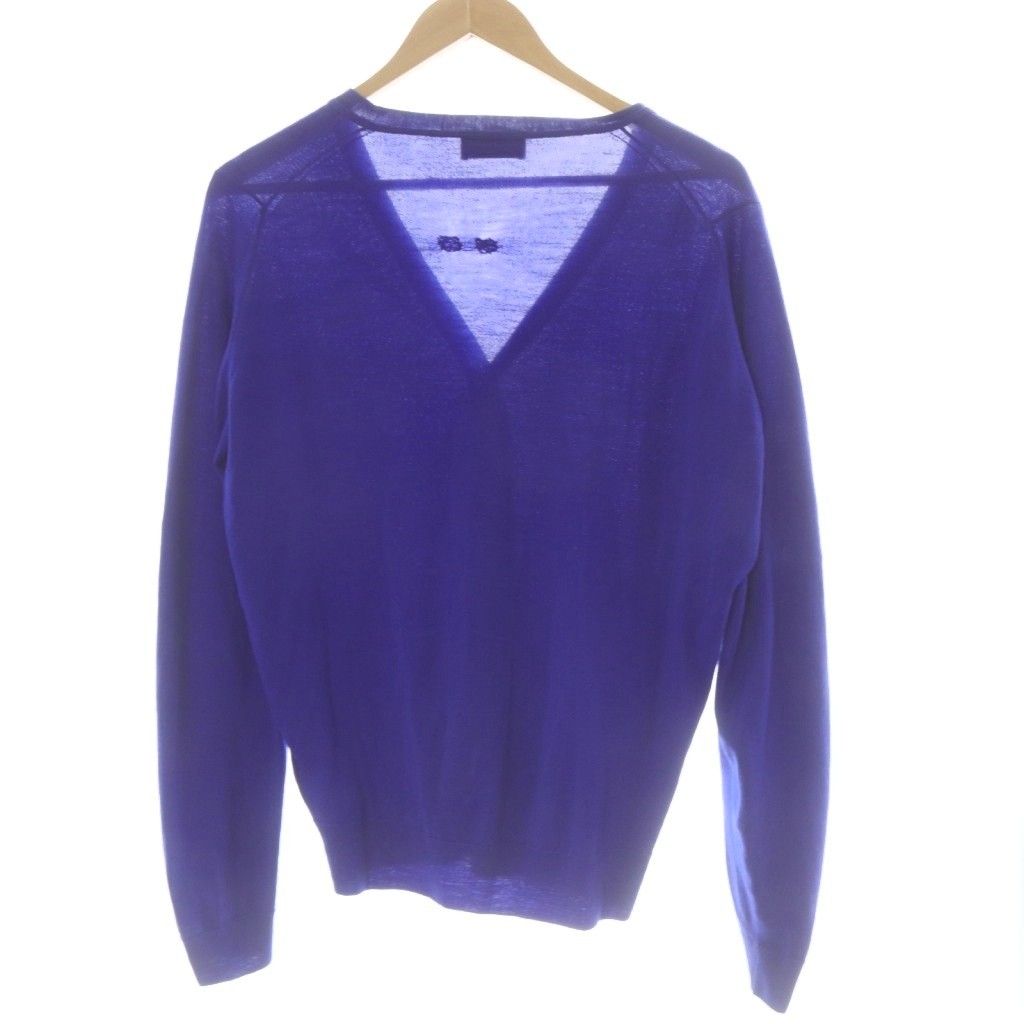 ジョンスメドレー JOHN SMEDLEY カーディガン ウール L 青 ブルー /KW