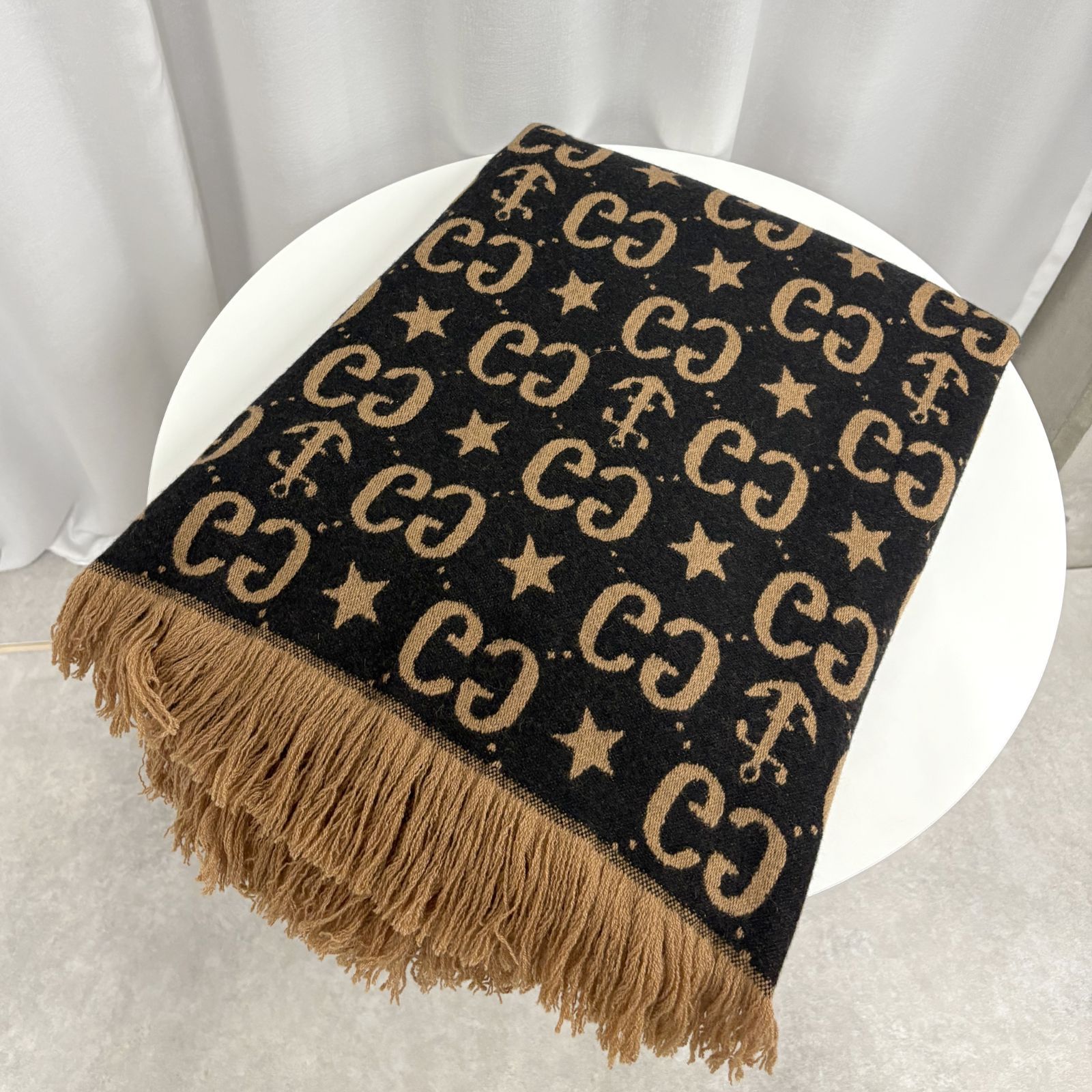 GUCCI ブランケット カシミア ウール ブラウン - メルカリ