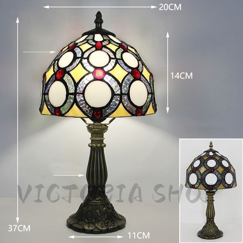 LEDテーブルランプ ステンドグラス 照明クラシック ヨーロッパ 手作り