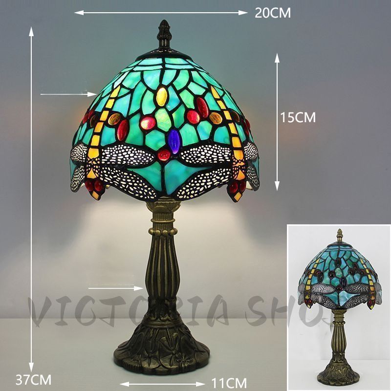 LEDテーブルランプ ステンドグラス 照明クラシック ヨーロッパ 手作り